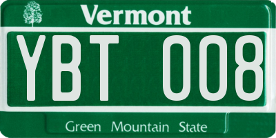 VT license plate YBT008
