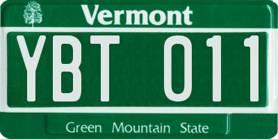 VT license plate YBT011