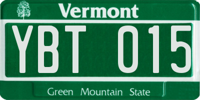 VT license plate YBT015