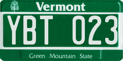 VT license plate YBT023