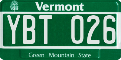 VT license plate YBT026