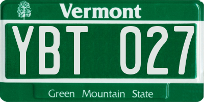 VT license plate YBT027