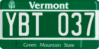 VT license plate YBT037
