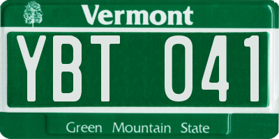 VT license plate YBT041
