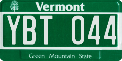 VT license plate YBT044