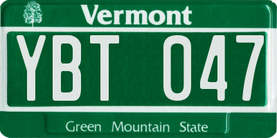VT license plate YBT047
