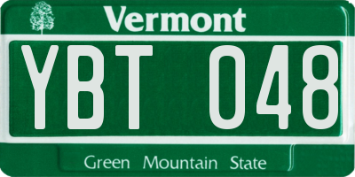 VT license plate YBT048