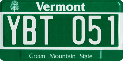 VT license plate YBT051