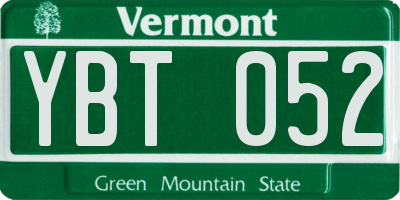VT license plate YBT052
