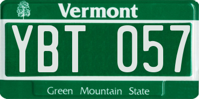 VT license plate YBT057