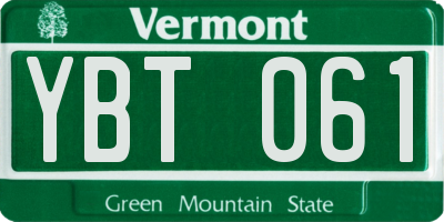VT license plate YBT061