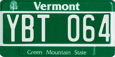 VT license plate YBT064