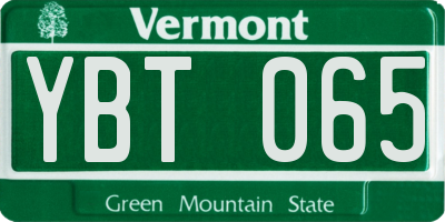 VT license plate YBT065