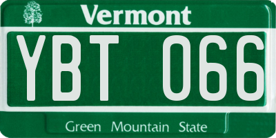 VT license plate YBT066