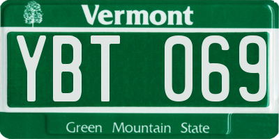 VT license plate YBT069