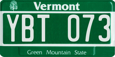 VT license plate YBT073