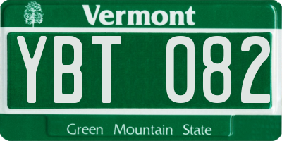 VT license plate YBT082