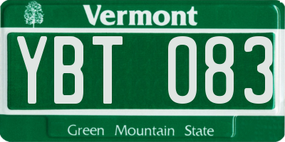 VT license plate YBT083