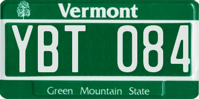 VT license plate YBT084