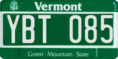 VT license plate YBT085