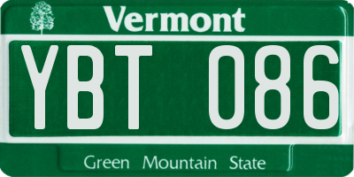 VT license plate YBT086