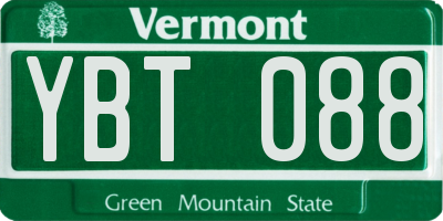 VT license plate YBT088