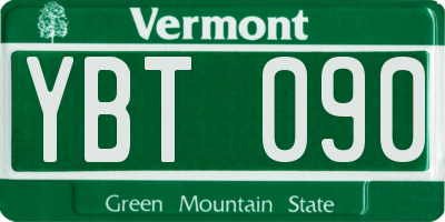 VT license plate YBT090