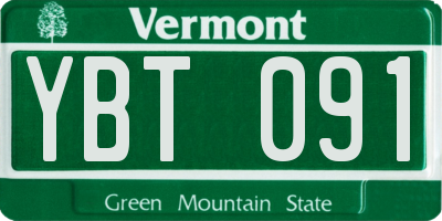 VT license plate YBT091