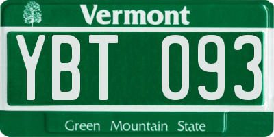 VT license plate YBT093
