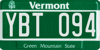 VT license plate YBT094