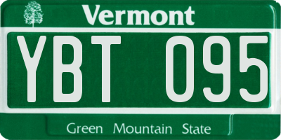 VT license plate YBT095