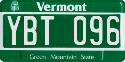 VT license plate YBT096