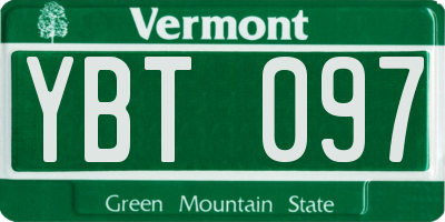 VT license plate YBT097