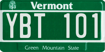 VT license plate YBT101