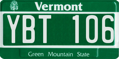 VT license plate YBT106