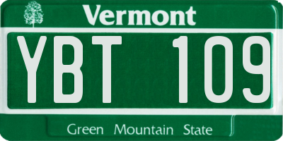 VT license plate YBT109