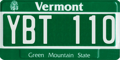VT license plate YBT110