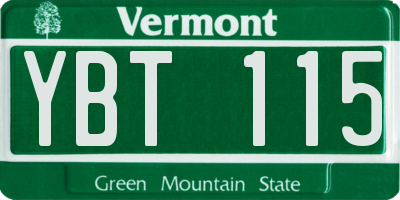 VT license plate YBT115