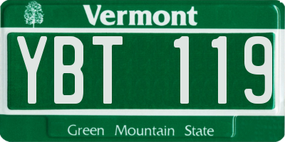 VT license plate YBT119