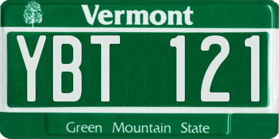 VT license plate YBT121
