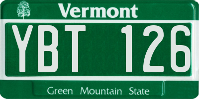 VT license plate YBT126