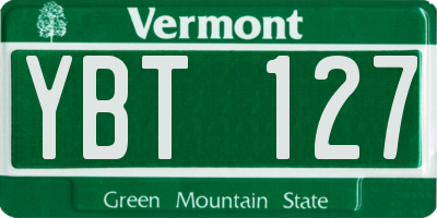 VT license plate YBT127