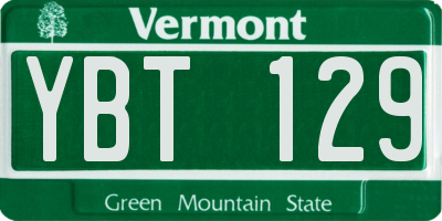 VT license plate YBT129