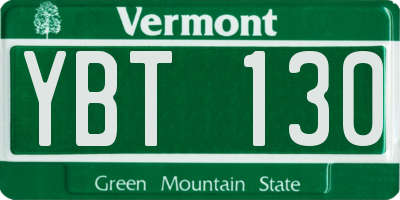 VT license plate YBT130