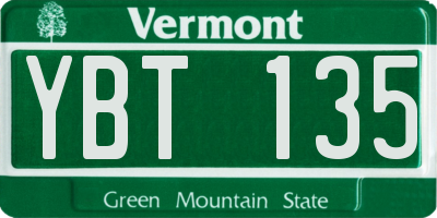 VT license plate YBT135