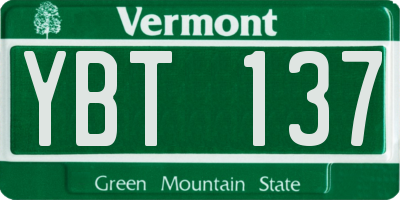 VT license plate YBT137