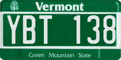 VT license plate YBT138