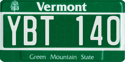 VT license plate YBT140