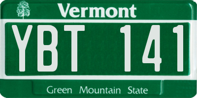 VT license plate YBT141