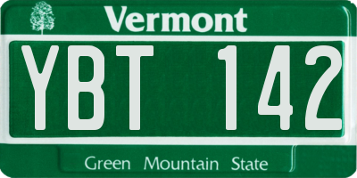 VT license plate YBT142